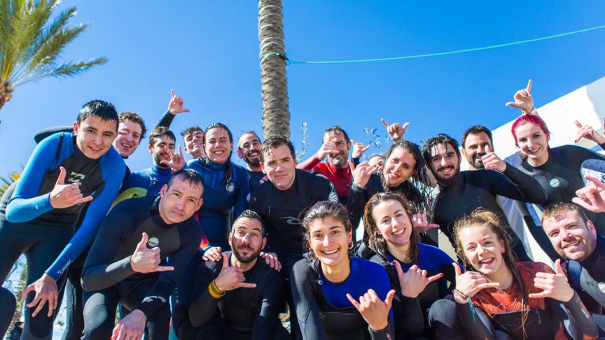 ¡Gracias por un gran día de surf training!