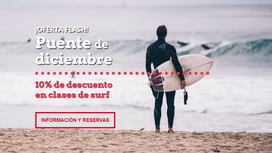 ¡Ven a surfear con descuento por el puente de diciembre!